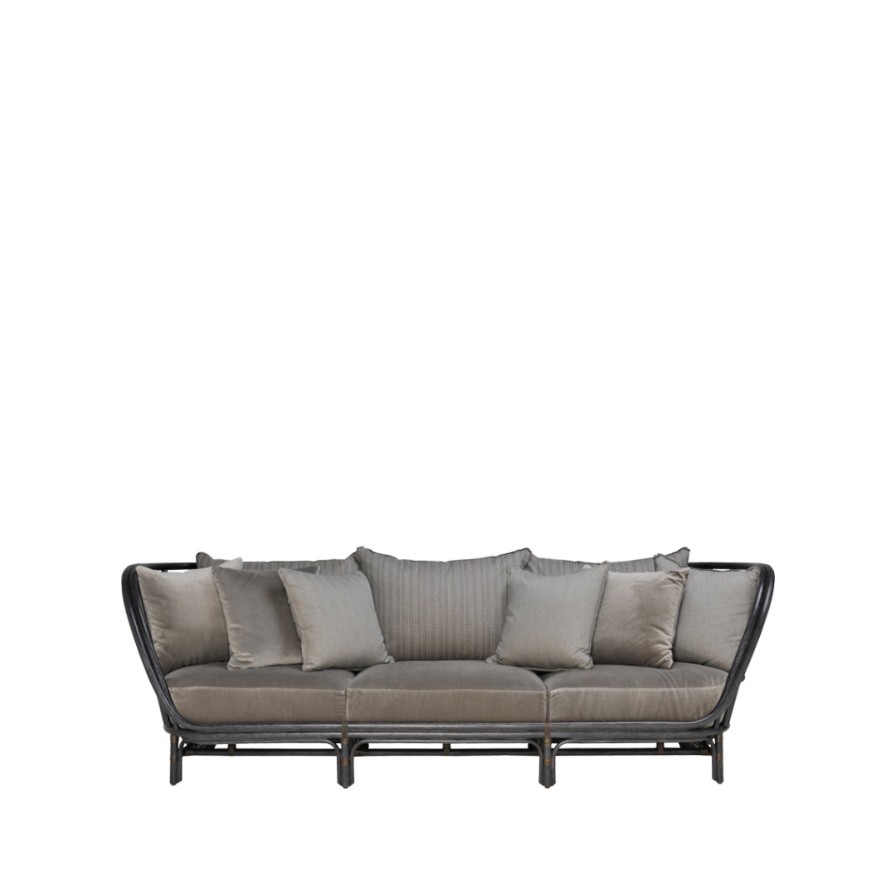 New Janus Janus Et Cie Kyoto Rattan Divano 3 Posti